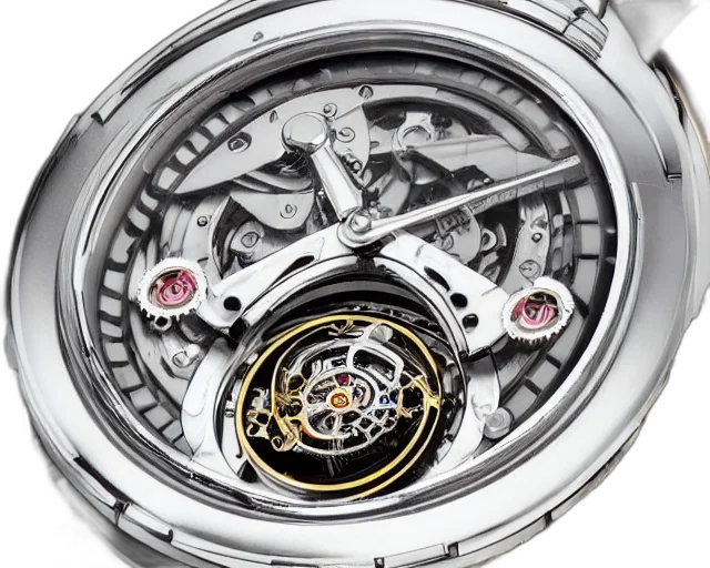 jewelry, photorealistic, retro, futuristic, tourbillon, watch, extremely, detailed transparent PNG cut-out