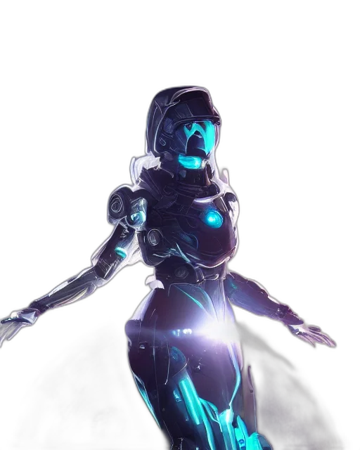 robot, concept art, 3d render, cyberpunk transparent PNG cut-out