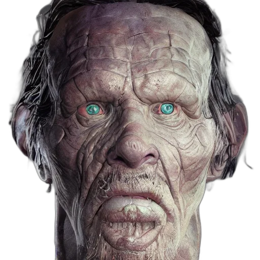 face, mask, creature, photorealistic transparent PNG cut-out