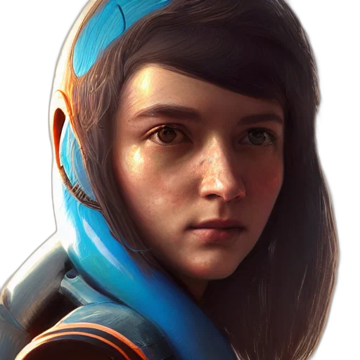 face, robot, jacket, concept art transparent PNG cut-out