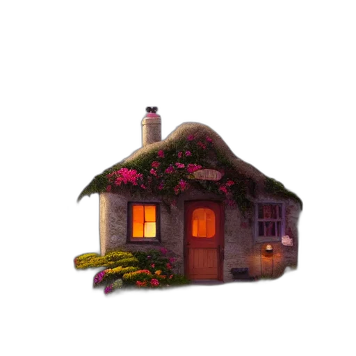 building, furniture, flower, bottle, 3d render, concept art, pixel art, fantasy art transparent PNG cut-out