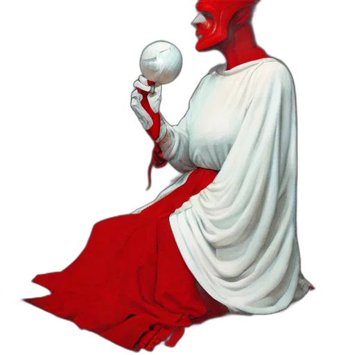 staff, mask, creature, concept art, fantasy art, comic book art, 3d render, portrait transparent PNG cut-out