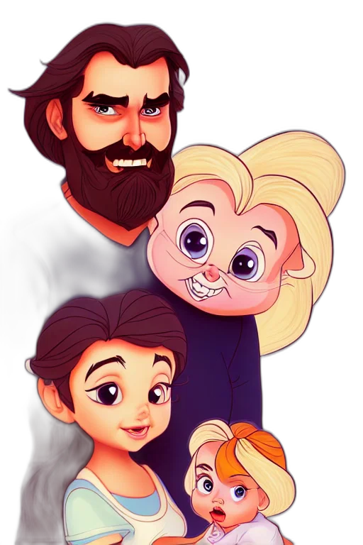 cartoon, watercolor, comic book art, concept art transparent PNG cut-out