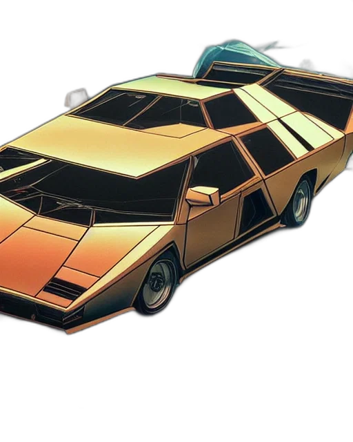 car, concept art, 3d render, comic book art transparent PNG cut-out