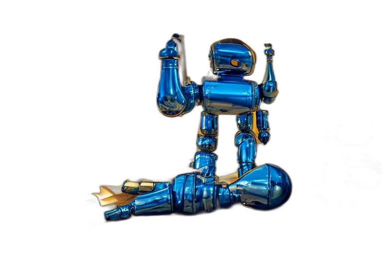 robot, weapon, staff, 3d render transparent PNG cut-out
