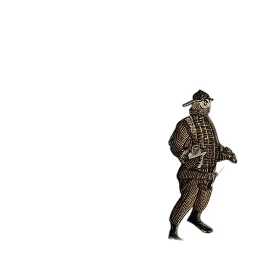 jacket, hat, staff, mask, concept art, 3d render, pixel art, fantasy art transparent PNG cut-out