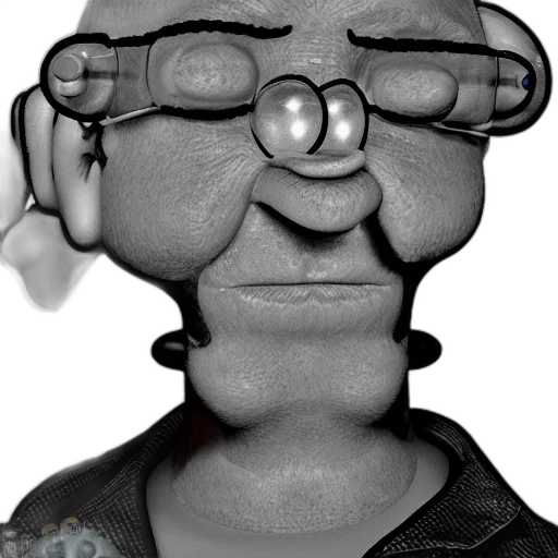 face, mask, staff, robot, 3d render, cartoon, concept art, photorealistic transparent PNG cut-out