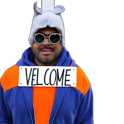 jacket, portrait, photo, kangaroo, wearing, orange, hoodie, blue transparent PNG cut-out