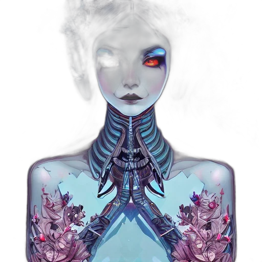 robot, mask, face, creature, fantasy art, concept art, cyberpunk, pixel art transparent PNG cut-out
