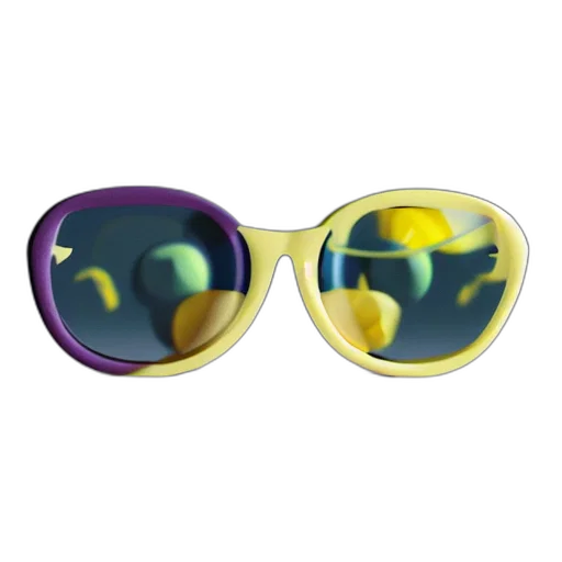 3d render, lemon, wearing, sunglasses transparent PNG cut-out