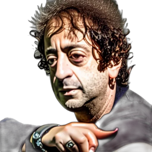 staff, face, hair, jacket, photorealistic, cartoon, gustavo, cerati transparent PNG cut-out
