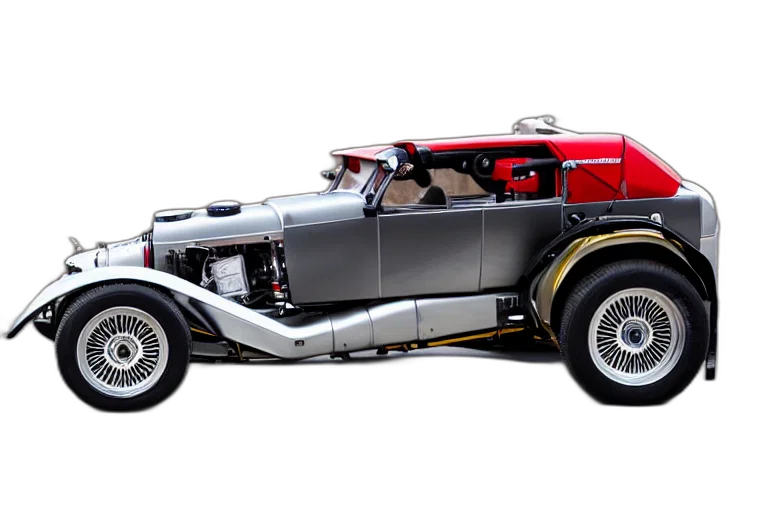 car, 3d render, hotrod, delorean transparent PNG cut-out