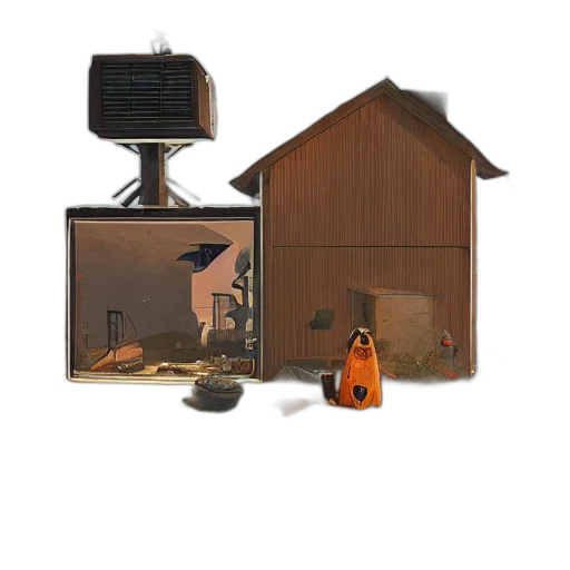 furniture, robot, animal, building, 3d render, concept art, photorealistic, pixel art transparent PNG cut-out
