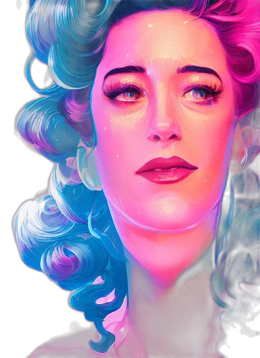 face, robot, vaporwave, comic book art transparent PNG cut-out