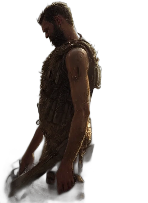 weapon, creature, animal, dress, concept art, 3d render, photorealistic, fantasy art transparent PNG cut-out
