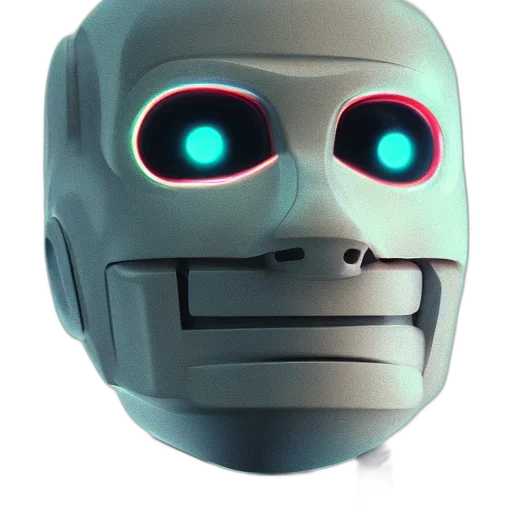 robot, mask, face, 3d render transparent PNG cut-out