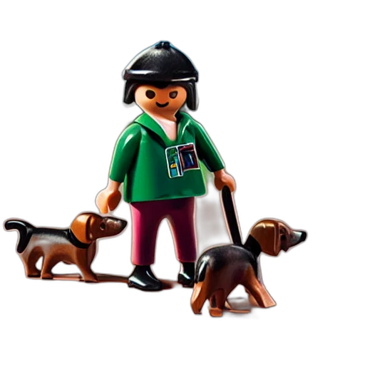 staff, 3d render, concept art, epic, professional, dachshund, playmobil, figure transparent PNG cut-out