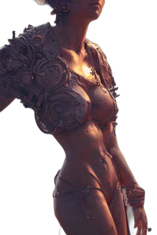 dress, staff, jewelry, robot transparent PNG cut-out