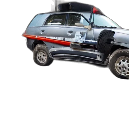 car, weapon, 3d render, photorealistic transparent PNG cut-out