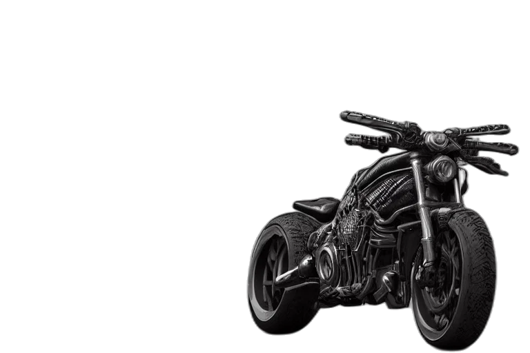 weapon, car, photorealistic, concept art, 3d render, comic book art, cyberpunk, motorcycle transparent PNG cut-out