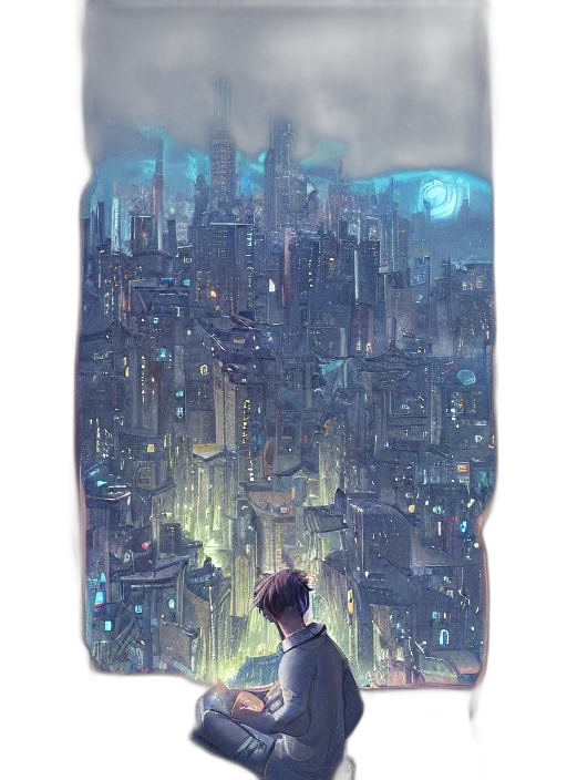 bottle, jacket, dress, umbrella, concept art, cyberpunk, fantasy art, comic book art transparent PNG cut-out