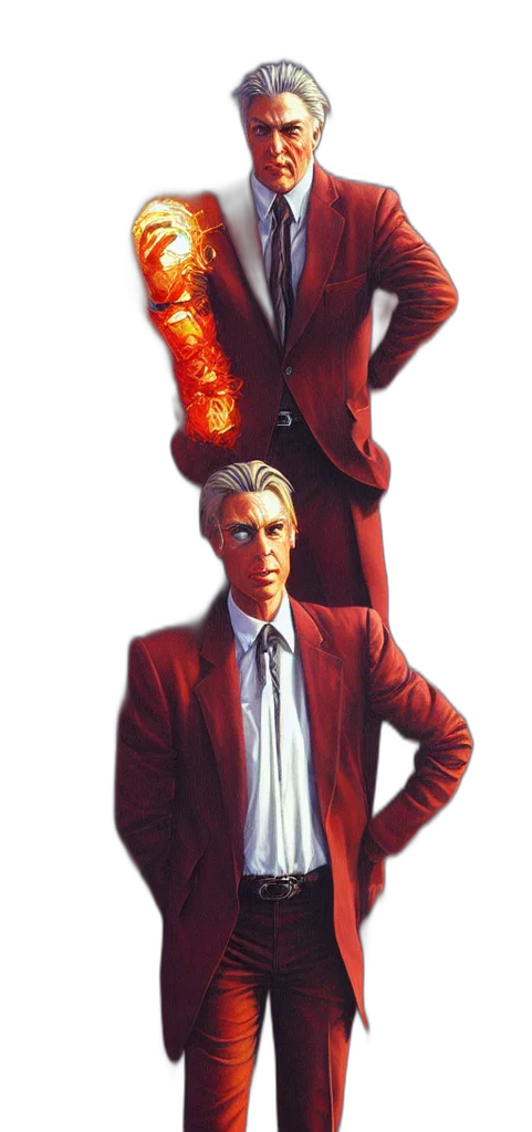 jacket, robot, staff, mask, concept art, pixel art, comic book art, vaporwave transparent PNG cut-out