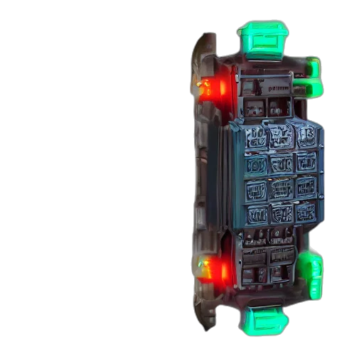 robot, cyberpunk, 3d render, neon lights transparent PNG cut-out