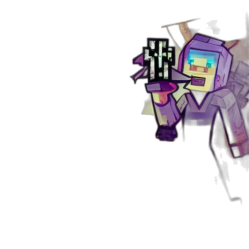 robot, weapon, creature, pixel art transparent PNG cut-out