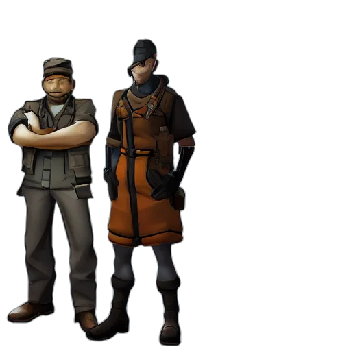 jacket, staff, weapon, hat transparent PNG cut-out