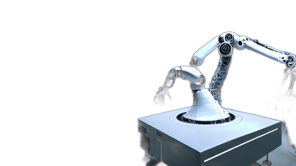 robot, 3d render, concept art, complex transparent PNG cut-out