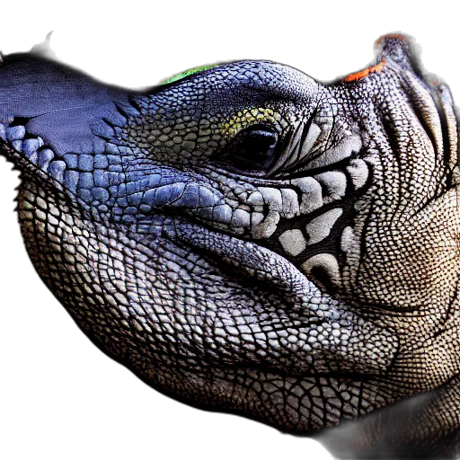 animal, creature, dragon, face, photorealistic, 3d render, concept art, profile transparent PNG cut-out