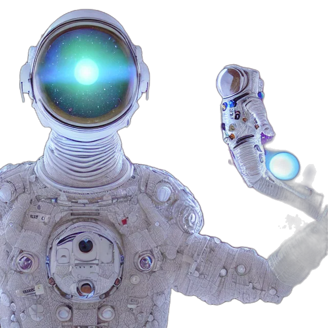 robot, 3d render, concept art, outer space transparent PNG cut-out