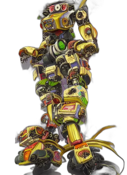 robot, weapon, staff, jewelry, concept art, 3d render, fantasy art, cyberpunk transparent PNG cut-out