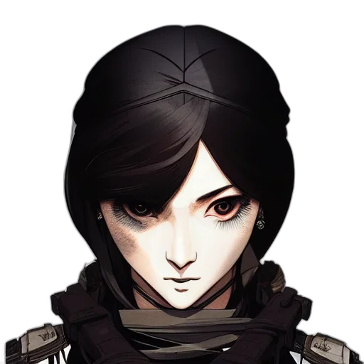 face, mask, staff, weapon, pixel art, concept art, cyberpunk, anime transparent PNG cut-out