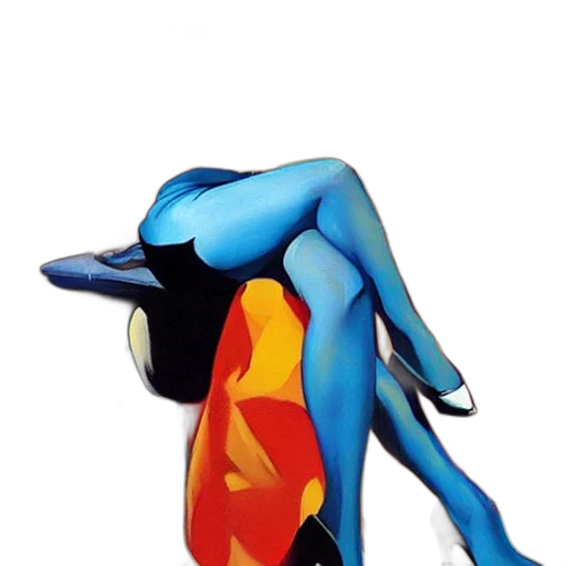 dress, mask, comic book art, concept art, watercolor, photorealistic, blue, pin transparent PNG cut-out