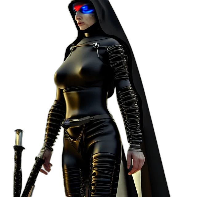 weapon, staff, mask, sword, 3d render, concept art, comic book art, fantasy art transparent PNG cut-out