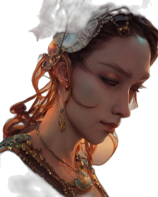 crown, jewelry, face, mask, fantasy art, concept art, photorealistic, oil painting transparent PNG cut-out