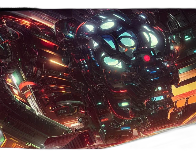 robot, car, mask, concept art, cyberpunk, 3d render, comic book art, outer space transparent PNG cut-out