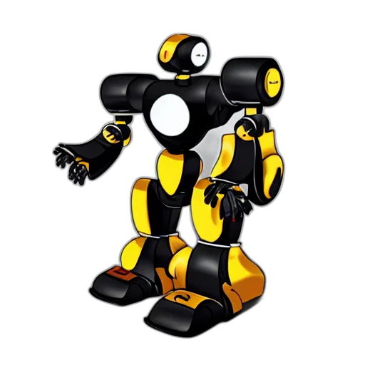 robot, animal, staff, 3d render, concept art, pixel art, cartoon, strongest transparent PNG cut-out