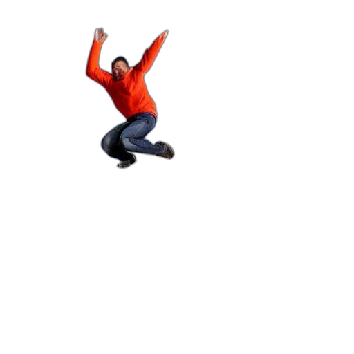 pixel art, man, jumping, eric transparent PNG cut-out