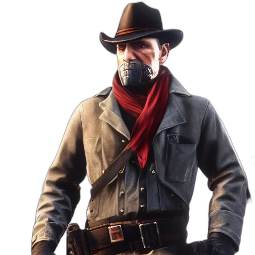 jacket, hat, weapon, staff transparent PNG cut-out