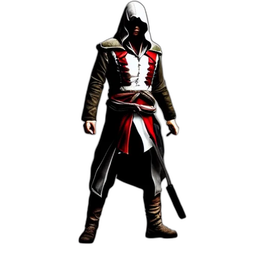 jacket, sword, staff, concept art, 3d render, fantasy art, pixel art, red transparent PNG cut-out