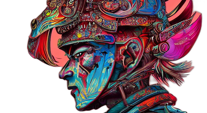 face, hat, cyberpunk, comic book art transparent PNG cut-out