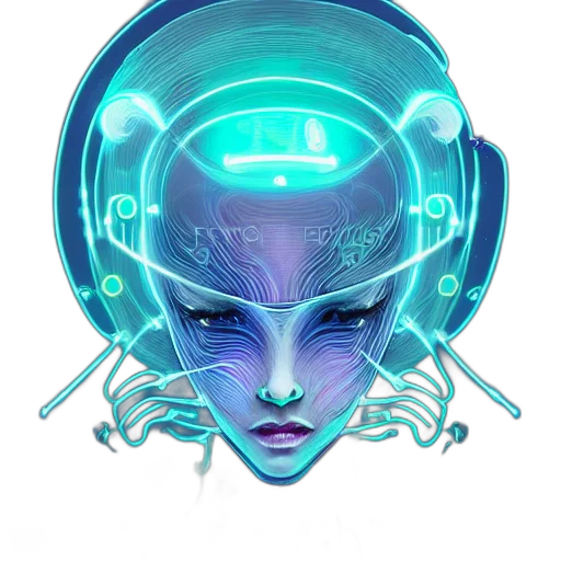 robot, mask, face, crown, cyberpunk, concept art, fantasy art, vaporwave transparent PNG cut-out