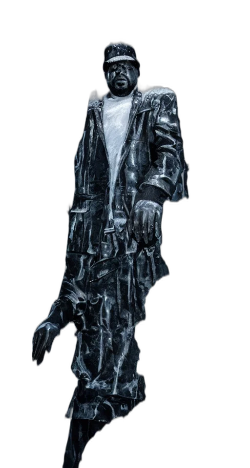 jacket, robot, creature, staff transparent PNG cut-out