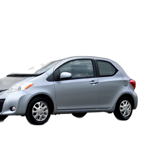 car, 3d render, grey, toyota, yaris, 2008, sol transparent PNG cut-out