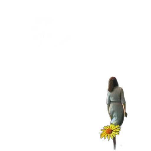 flower, dress, creature, robot, 3d render, concept art, pixel art, photorealistic transparent PNG cut-out