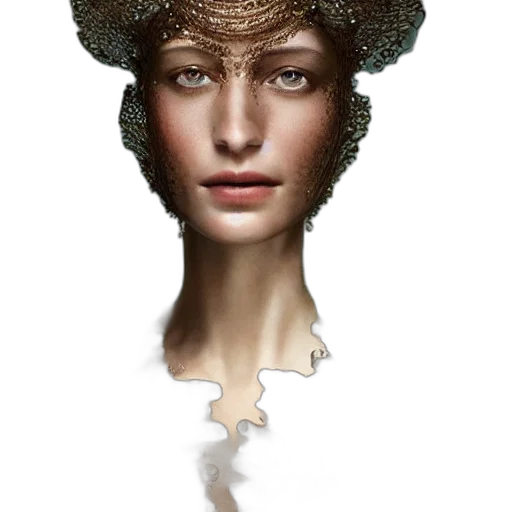 hat, crown, face, jewelry, photorealistic, concept art, fantasy art, 3d render transparent PNG cut-out