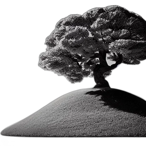 tree, crown, hat, hair, photorealistic, 3d render, concept art, forest transparent PNG cut-out