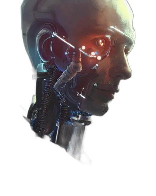 robot, face, mask, weapon transparent PNG cut-out